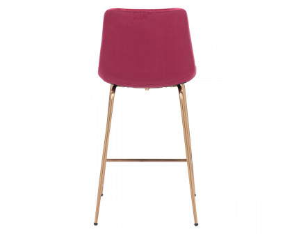 ZUO Tony Counter Chair - Red/Gold