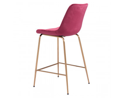 ZUO Tony Counter Chair - Red/Gold