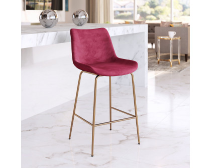 ZUO Tony Counter Chair - Red/Gold