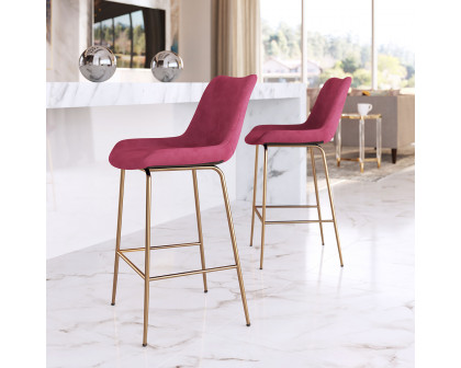 ZUO Tony Counter Chair - Red/Gold