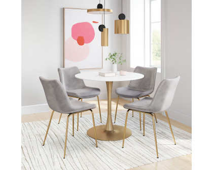 ZUO Tony Dining Chair (Set Of 2) - Gray/Gold