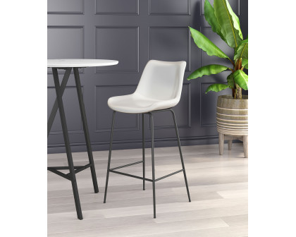 ZUO Byron Bar Chair - White/Black