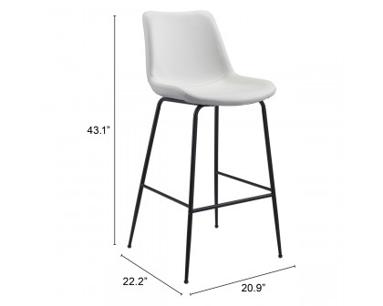 ZUO Byron Bar Chair - White/Black