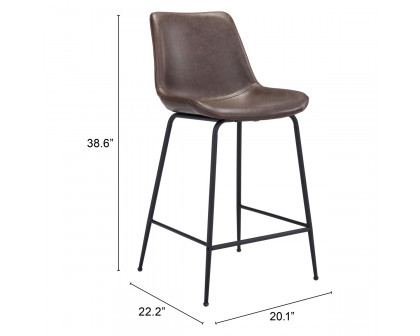 ZUO Byron Counter Chair - Brown/Black