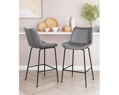 ZUO Byron Counter Chair - Gray/Black