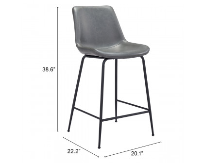 ZUO Byron Counter Chair - Gray/Black