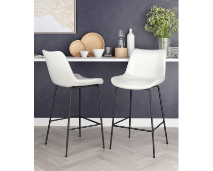 ZUO Byron Counter Chair - White/Black