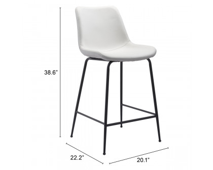 ZUO Byron Counter Chair - White/Black