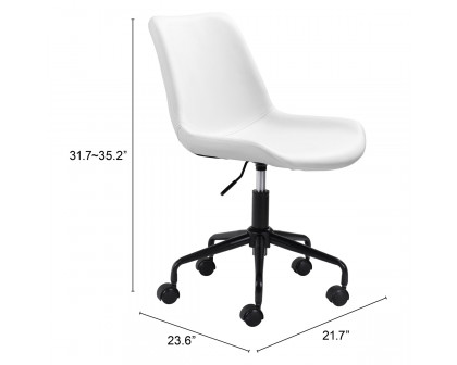 ZUO Byron Office Chair - White/Black