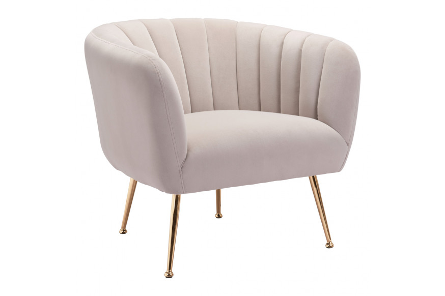 ZUO™ Deco Accent Chair - Light Pink/Gold