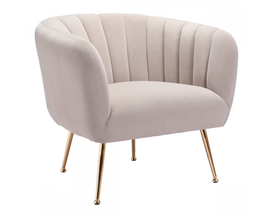 ZUO Deco Accent Chair - Light Pink/Gold