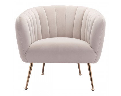 ZUO™ Deco Accent Chair - Light Pink/Gold