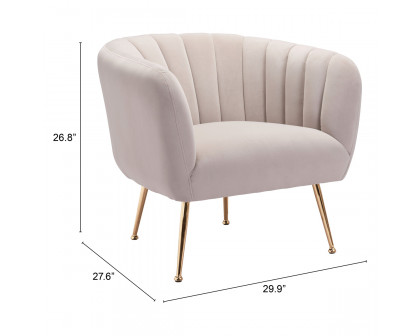 ZUO™ Deco Accent Chair - Light Pink/Gold