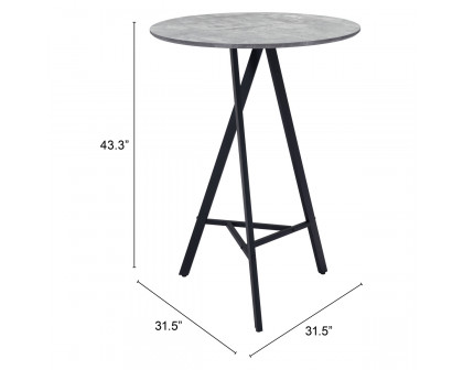 ZUO - Metz Bar Table in Gray/Black