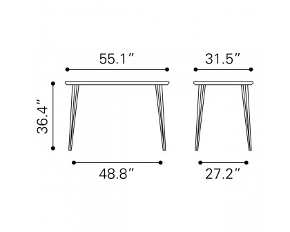 ZUO - Doubs Counter Table in Brown/Black