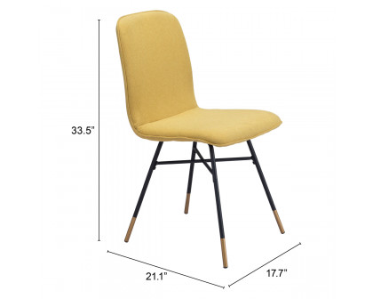 ZUO Var Dining Chair (Set Of 2) - Yellow/Black/Gold