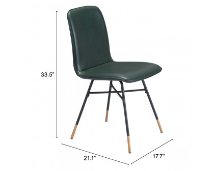 ZUO Var Dining Chair (Set Of 2) - Green/Black/Gold