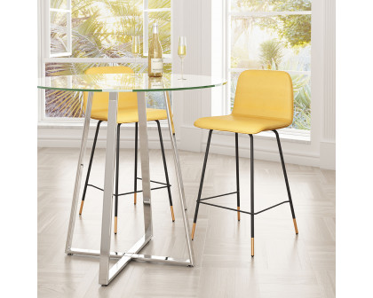 ZUO Var Counter Chair - Yellow/Black/Gold