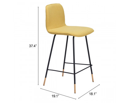 ZUO Var Counter Chair - Yellow/Black/Gold