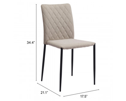 ZUO Harve Dining Chair (Set Of 2) - Beige/Black