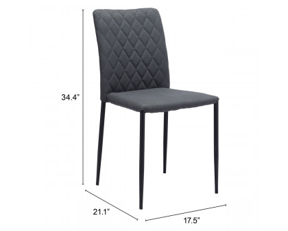 ZUO Harve Dining Chair (Set Of 2) - Gray/Black