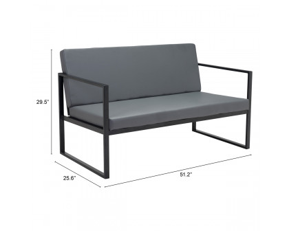 ZUO Claremont Sofa - Gray/Black