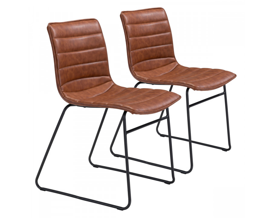 ZUO Jack Dining Chair (Set Of 2) - Vintage Brown/Black