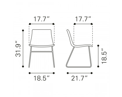 ZUO Jack Dining Chair (Set Of 2) - Vintage Brown/Black