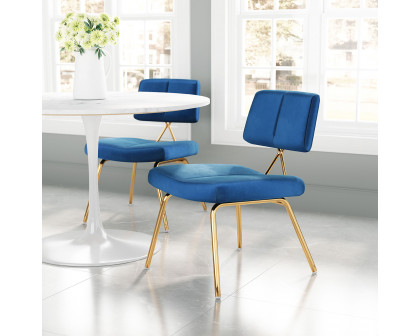 ZUO Nicole Dining Chair (Set Of 2) - Blue/Gold