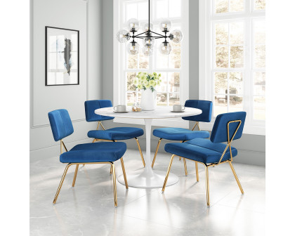 ZUO Nicole Dining Chair (Set Of 2) - Blue/Gold