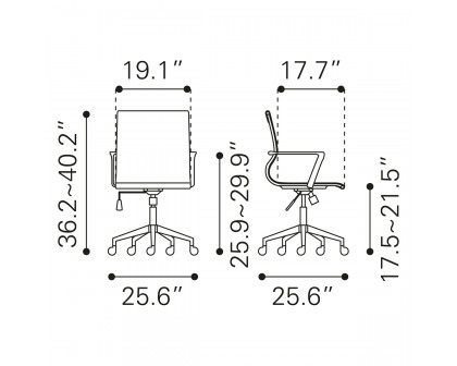 ZUO Stacy Office Chair - White/Black