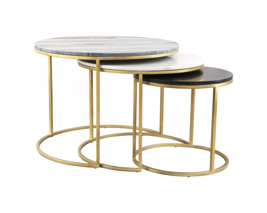 ZUO - Franco Nesting Coffee Table in White/Gray/Black/Gold