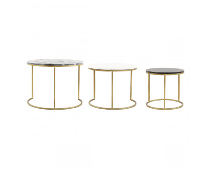 ZUO - Franco Nesting Coffee Table in White/Gray/Black/Gold