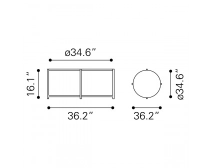 ZUO - Mcbride Coffee Table in Gray/Black