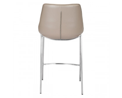 ZUO Magnus Counter Chair (Set Of 2) - Cappuccino/Silver