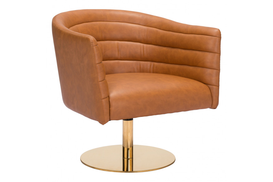 ZUO™ Justin Accent Chair - Brown/Gold