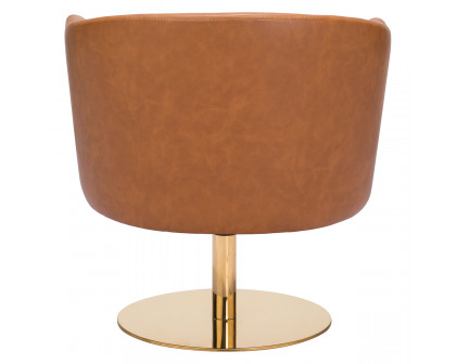 ZUO™ Justin Accent Chair - Brown/Gold