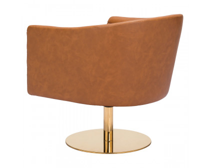 ZUO™ Justin Accent Chair - Brown/Gold