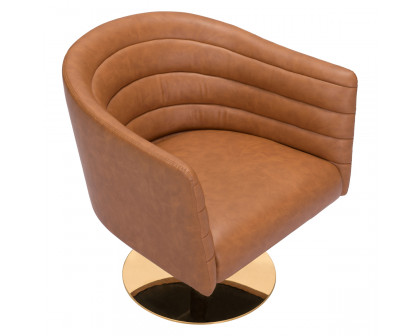 ZUO™ Justin Accent Chair - Brown/Gold