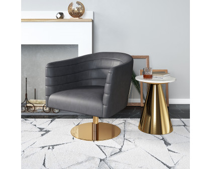 ZUO™ Justin Accent Chair - Gray/Gold