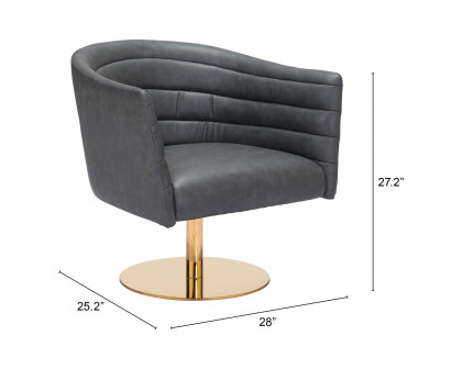 ZUO™ Justin Accent Chair - Gray/Gold