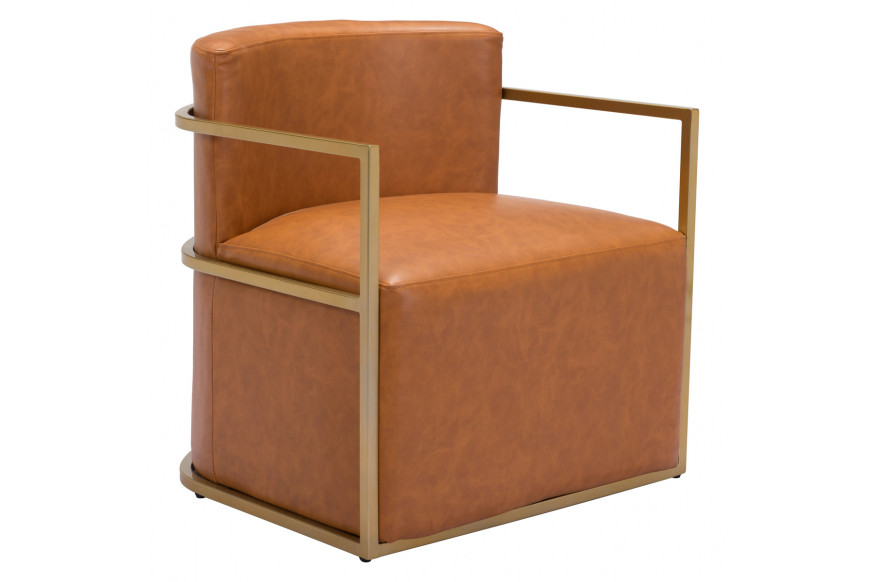 ZUO™ Xander Accent Chair - Brown/Gold