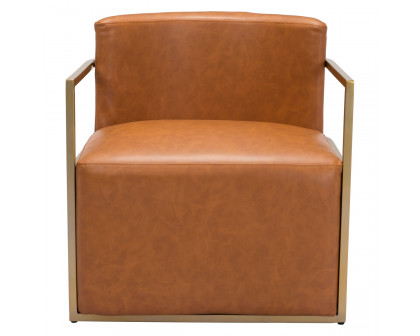 ZUO™ Xander Accent Chair - Brown/Gold