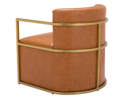 ZUO™ Xander Accent Chair - Brown/Gold