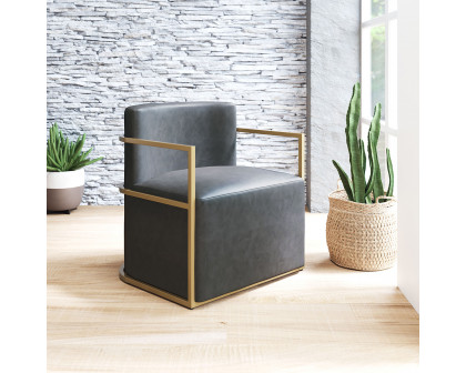 ZUO™ Xander Accent Chair - Gray/Gold