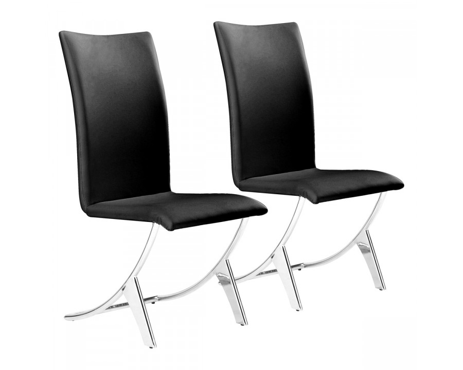 ZUO Delfin Dining Chair (Set Of 2) - Black/Silver