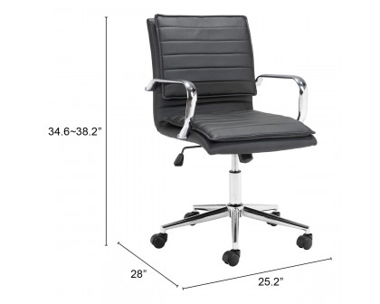 ZUO Partner Office Chair - Black/Chrome