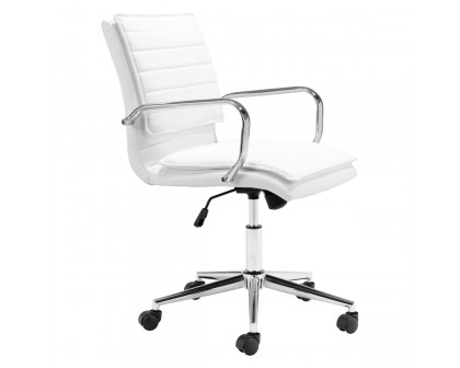 ZUO Partner Office Chair - White/Chrome