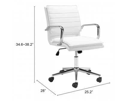 ZUO Partner Office Chair - White/Chrome