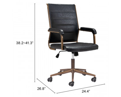 ZUO Auction Office Chair - Vintage Black/Bronze